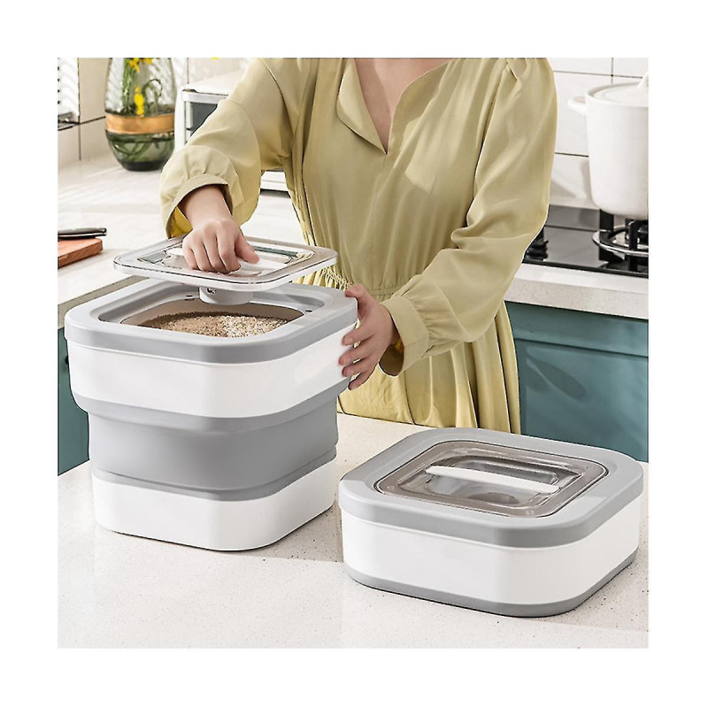 Folding Rice Bucket Household Simple Rice Box Rice Bucket Capacity Insect And Moisture Proof Sealed Wuqx