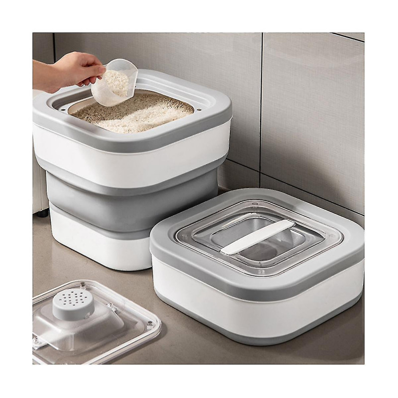 Folding Rice Bucket Household Simple Rice Box Rice Bucket Capacity Insect And Moisture Proof Sealed Wuqx