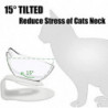 Cat Bowl With Stand, Tilted Cat Bowls For Kittens Elevated Cat Bowl Anti Vomiting Double Cat Bowls Plastic [...]