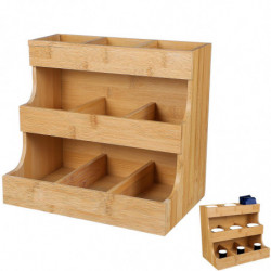 Tea Sugar Coffee Bags Storage Rack Wooden Tea Bag Holder Office Supply