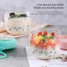 20oz Overnight Oat Containers with Lids and Spoons 2PCS, Portable Plastic Yogurt Jars, Leak-proof Large Capacity