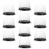 10Pcs Clear Plastic Food Container Cake Containers Carriers Packaging Box with Lids 4inch