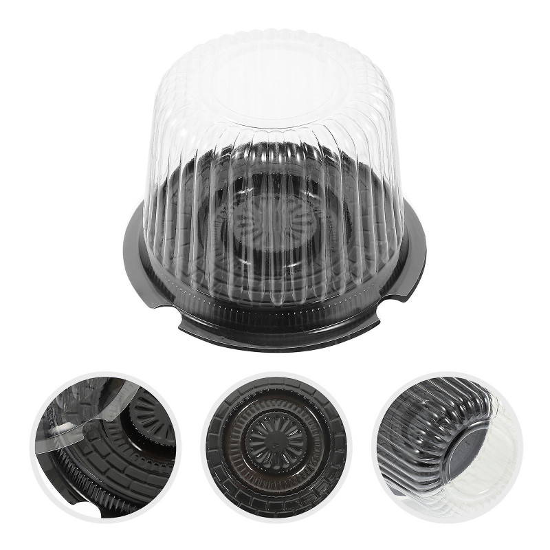 10Pcs Clear Plastic Food Container Cake Containers Carriers Packaging Box with Lids 4inch