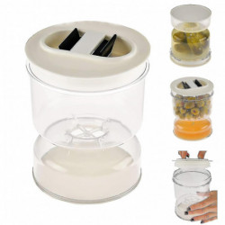 Pickle Olive Hourglass Jar Pickle Juice Wet And Dry Separator Food Container With Strainer Flip Airtight Lid Pickle Olive Hourglass Jar Pickle Juice Wet And Dry Separator Food Container With Strainer Flip Airtight Lid