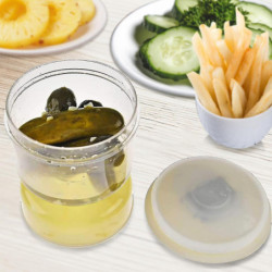 Pickle Olive Hourglass Jar Pickle Juice Wet And Dry Separator Food Container With Strainer Flip Airtight Lid Pickle Olive Hourglass Jar Pickle Juice Wet And Dry Separator Food Container With Strainer Flip Airtight Lid