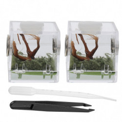 2 Set of Spider Habitat Box Small Pet Insect Breeding Box Jumping Spider Micro Box 2 Set of Spider Habitat Box Small Pet Insect Breeding Box Jumping Spider Micro Box