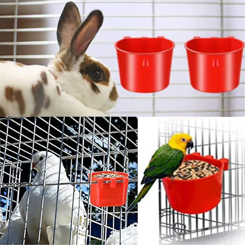 20pcs Chickens Rabbit Feeders compatible with Cage,hanging Chicken Water Feeder Cup, Plastic Birds F