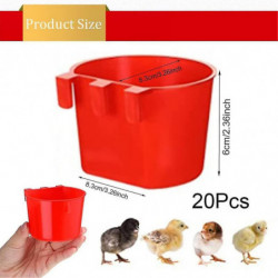 20pcs Chickens Rabbit Feeders compatible with Cage,hanging Chicken Water Feeder Cup, Plastic Birds F 20pcs Chickens Rabbit Feeders compatible with Cage,hanging Chicken Water Feeder Cup, Plastic Birds F
