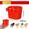 20pcs Chickens Rabbit Feeders compatible with Cage,hanging Chicken Water Feeder Cup, Plastic Birds F