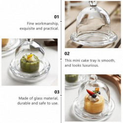 1 Set Dessert Dish Glass Tray with Transparent Lid Fruit Plate Food Container White(S) 1 Set Dessert Dish Glass Tray with Transparent Lid Fruit Plate Food Container White(S)