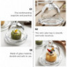 1 Set Dessert Dish Glass Tray with Transparent Lid Fruit Plate Food Container White(S)