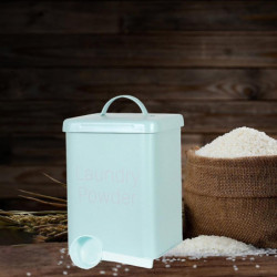 2x Multifunction Storage Tin For Laundry Powder Dry Food Green+white 2x Multifunction Storage Tin For Laundry Powder Dry Food Green+white