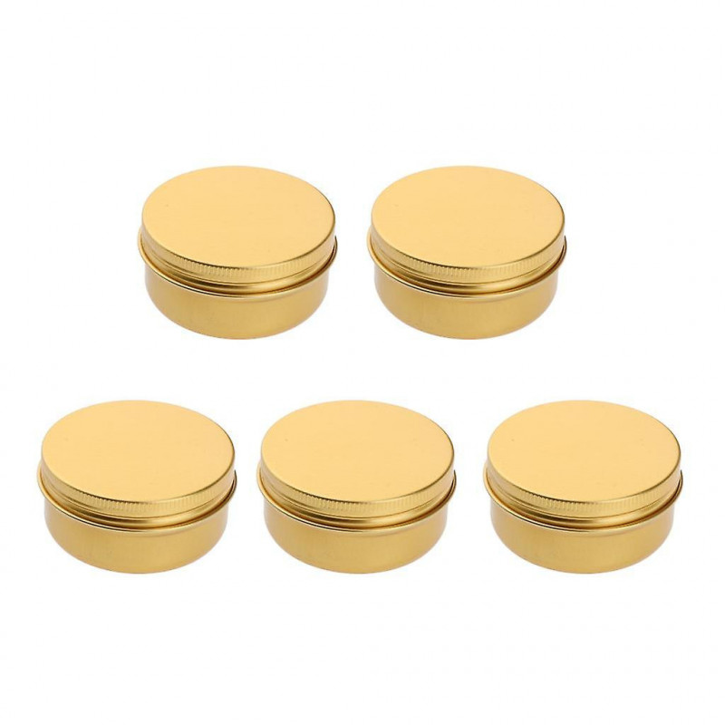 5pcs Empty Makeup Aluminium Pot Jar Tin Lip Balm Container Storage Box 100ml