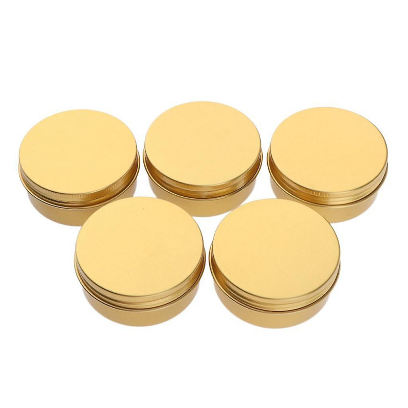 5pcs Empty Makeup Aluminium Pot Jar Tin Lip Balm Container Storage Box 100ml
