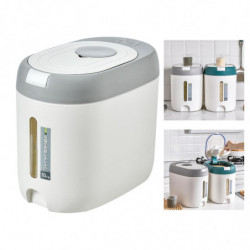10kg Rice Storage Bucket Food Sealed Dispenser With Measuring Cup Household Light Grey 10kg Rice Storage Bucket Food Sealed Dispenser With Measuring Cup Household Light Grey