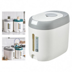 10kg Rice Storage Bucket Food Sealed Dispenser With Measuring Cup Household Light Grey 10kg Rice Storage Bucket Food Sealed Dispenser With Measuring Cup Household Light Grey
