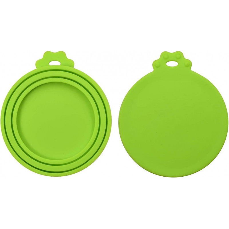 Can Covers Universal Silicone for Pet Food Cans Fits Most Standard Size BPA Free - 2-Pack, Green