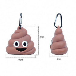 Cute Doggy Waste Bags Dispenser Cleaning, Compact Poo Shaped Dog Pet Poop Dropping Sack Holder Carry Container