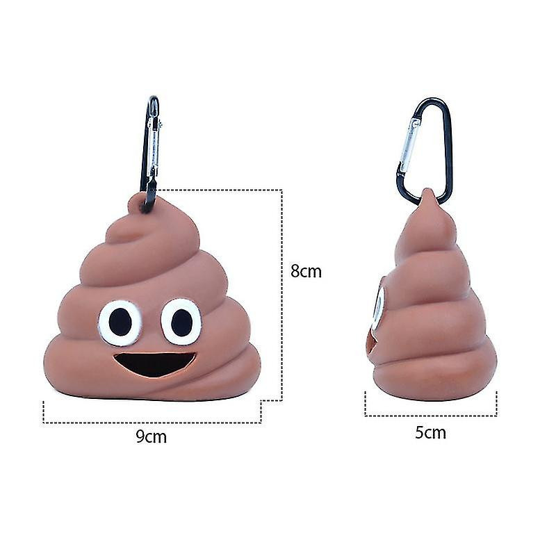 Cute Doggy Waste Bags Dispenser Cleaning, Compact Poo Shaped Dog Pet Poop Dropping Sack Holder Carry Container