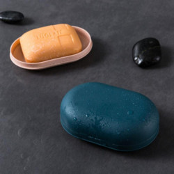 Contenants de savon portables 2 pièces Boîte à savon scellée avec couvercle (bleu marine + rose) Contenants de savon portables 2 pièces Boîte à savon scellée avec couvercle (bleu marine + rose)