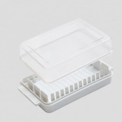 Boîte de beurres en plastique transparent avec couvercle scellé pour une coupe facile polyvalente Boîte de beurres en plastique transparent avec couvercle scellé pour une coupe facile polyvalente