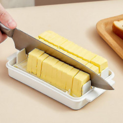 Boîte de beurres en plastique transparent avec couvercle scellé pour une coupe facile polyvalente Boîte de beurres en plastique transparent avec couvercle scellé pour une coupe facile polyvalente