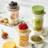 350ML Glass Overnight Oats Containers Vibrant Stackable Jars with Lids Spoon Healthy Food Storage Solution