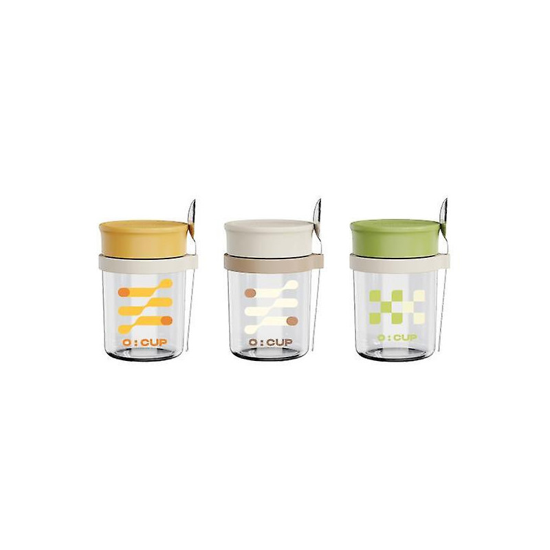 350ML Glass Overnight Oats Containers Vibrant Stackable Jars with Lids Spoon Healthy Food Storage Solution