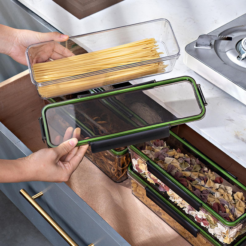 Sinknap Rectangular Pasta Storage Box Large Capacity With Silicone Seal Moisture-proof Visible Design Sealed Food [...]