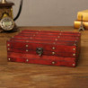 Storage Box Lock Clasp Dust-Proof Wooden Stuff Documents Container Home Decor