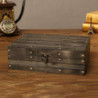 Storage Box Lock Clasp Dust-Proof Wooden Stuff Documents Container Home Decor