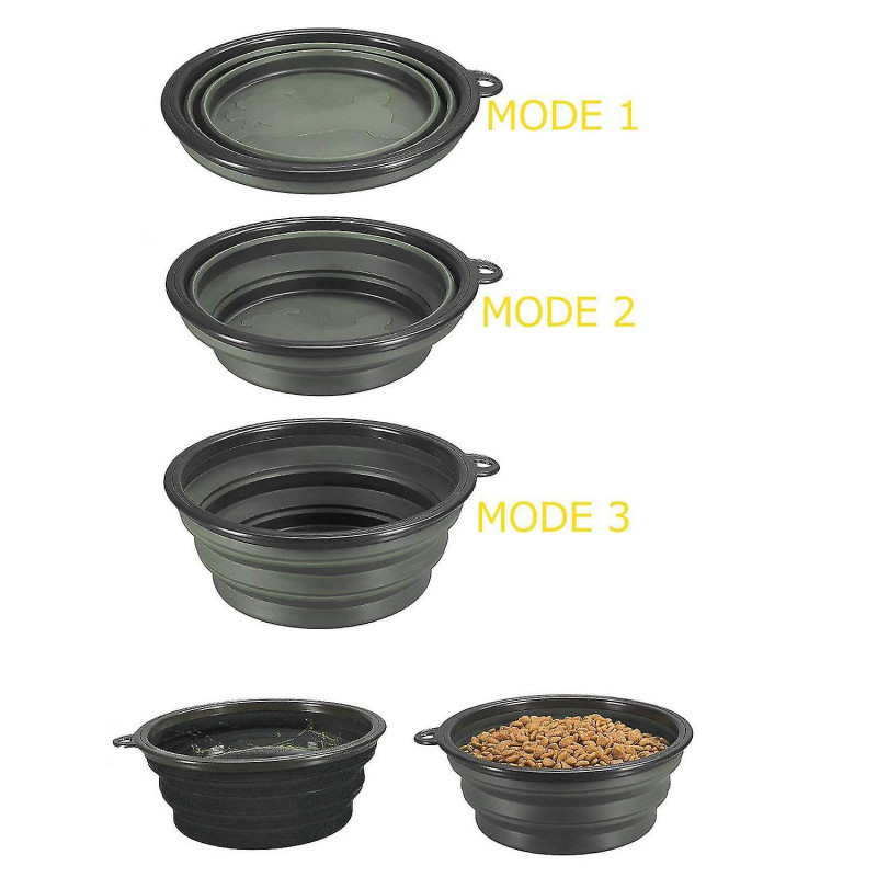 2 Pcs Bols pliables pour chiens, tasse pliable pour animaux de compagnie Nourriture pour chat Alimentation à l’eau