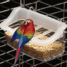 Bird Food Box Durable Convenient Transparent Hanging Bird Feeder with Anti-Splash Grid for Bird Cage Bird Food Box Durable Convenient Transparent Hanging Bird Feeder with Anti-Splash Grid for Bird Cage