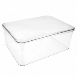 Storage Box Good Seal Dustproof Moisture-proof Transparent with Lid Large Capacity Oblong Rice Cereal Storage [...]