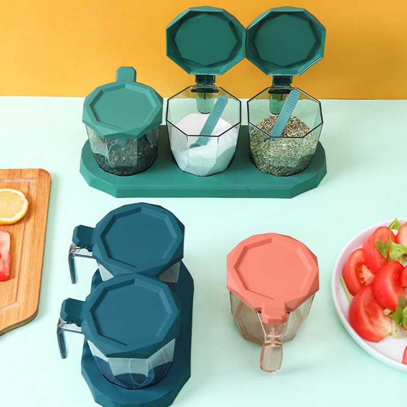 Seasoning Bottle Holder Moisture Proof Large Capacity Foundation Space Saving Transparent Spice Storage Box Spice Jar