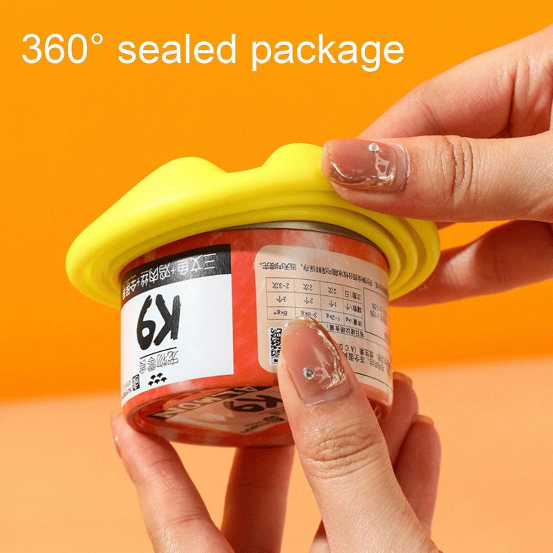 2Pcs Cat Dog Food Can Lid with Spoon Universal BPA Free Food Grade Sealed Pet Food Can Cover Spoon