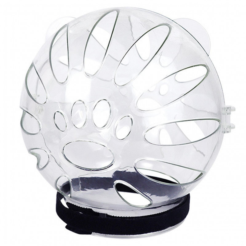 Cat Hood Hollow Breathable Adjustable Anti-licking Cat Head Shaped Pet Cat Grooming Transparent Muzzle Pet Supplies