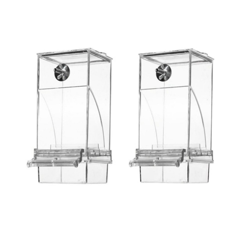 Automatic Transparent Bird Feeder, No Mess Automatic Bird Feeder Transparent Food Container Cage Drinker
