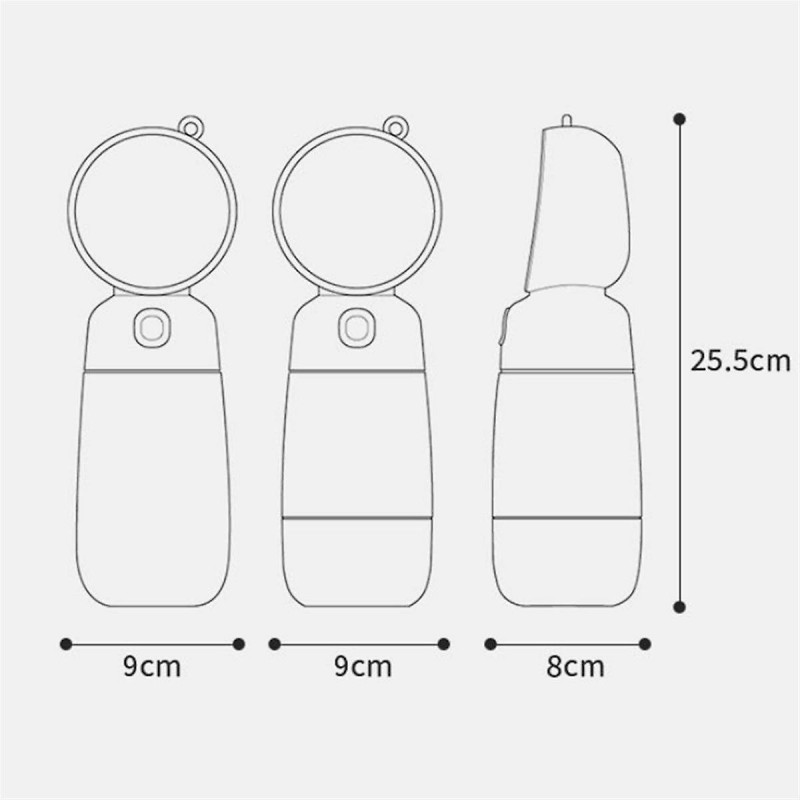 2 in 1 Portable Food Grade Material Dog Cat Travel Pet Water Cup Bottle with Food Dispenser C