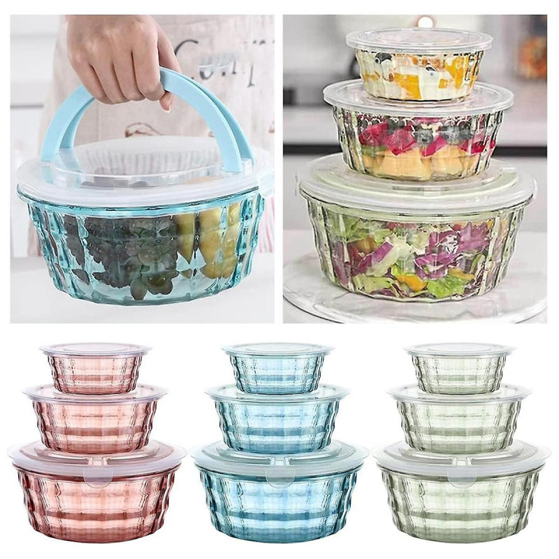 Plastic Fruit Box Fruit Containers With Tureen Bowl Clear Plastic Container Plastic Container Sealed Container Blue