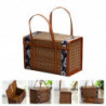 Fruit Basket Bamboo Woven Portable Simple Handheld Picnic Food Container Foldable Snacks Containers Kids 40x20x25cm,B