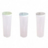 3Pcs Tall Food Storage Box Spaghetti Noodles Container Grain Cereal Jar Airtight Leak