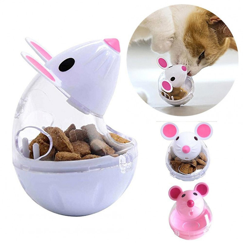 Renikh Pet Cat Kitten Mouse Shape Treat Holder Food Storage Dispenser Chew Play Toy