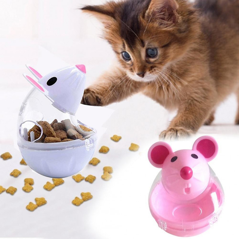 Renikh Pet Cat Kitten Mouse Shape Treat Holder Food Storage Dispenser Chew Play Toy