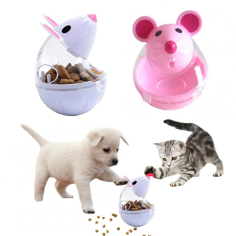 Renikh Pet Cat Kitten Mouse Shape Treat Holder Food Storage Dispenser Chew Play Toy