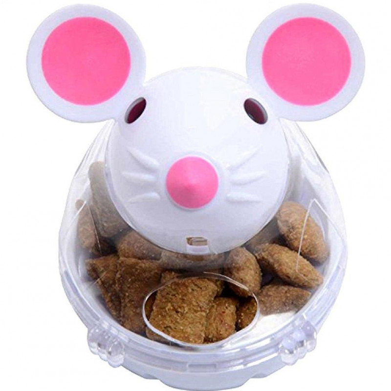 Renikh Pet Cat Kitten Mouse Shape Treat Holder Food Storage Dispenser Chew Play Toy