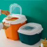Food Storage Bucket Convenient Flip Bottom Roller Good Sealing Large Capacity Cereal Rice Food