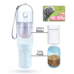 Portable 2-in-1 Sliding Design Pet Dog Water Bottle Food Container Save Space Portable 2-in-1 Sliding Design Pet Dog Water Bottle Food Container Save Space