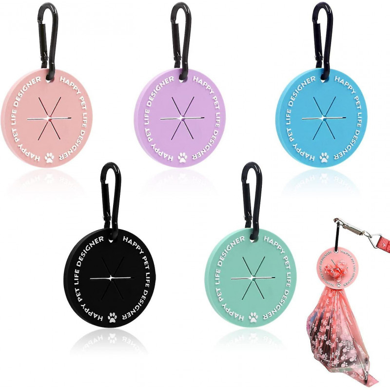5 Colors Dog Poop Bag Holder,waste Bag Holder With Clip
