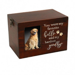 Urne pour animaux de compagnie en bois chien chat boîte de rangement Photo cinéraire cercueil Memorial Box [...]